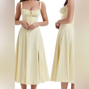 Elegant Yellow Midi Dress